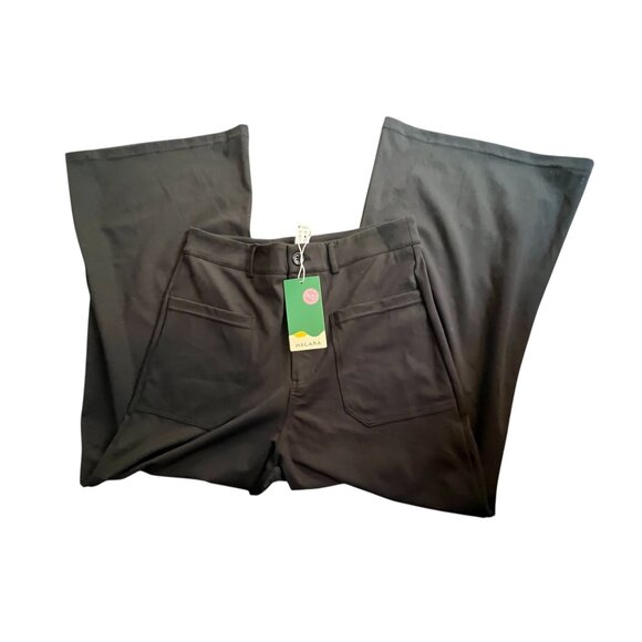 Halara Wide Leg Front Pocket Button Zipper Work Pants Sz Small Womens Black - Picture 9 of 13